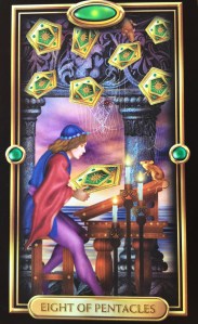 8 of Pentacles by Ciro Marchetti, Gilded Tarot
